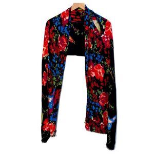Apt 9 Scarf Shall Floral Black Pink Blue  Women’s.